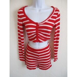 Colsie Long Sleeve Crop Top & Shorts Lounge Set Size Small Very Soft